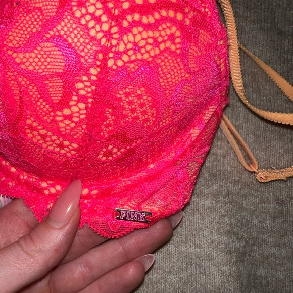PINK Victoria’s Secret - Date Push-Up Bra. Size 32B. Pink/Orange. - Picture 5 of 5